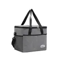 Large insulated picnic cooler bag made of grey cationic fabric with black straps - TG39 Medium Gray 7L