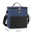 Sac isotherme bleu et noir avec bandoulière réglable, dimensions 25,5x26,5x16cm - Haut Bleu Marine et Bas Noir