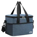 Large blue insulated lunch bag made of cationic fabric for picnic and work - TG39 Extra Large Navy Blue 22L
