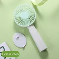 Portable handheld mini USB rechargeable fan in grass green color with a detachable base - N13 Base Model / Grass Green