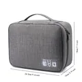 Grey electronics travel organizer bag with dimensions 9.6 x 7.1 x 3.9 inches - Digital Bag / Gray