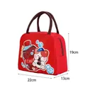 Cute red insulated lunch bag with cartoon cat pattern for school students and office - Cat [Happy Water] / Red