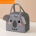 Sac à lunch isotherme koala de dessin animé avec poignées, gris, taille 23x13x19cm. - Koala Gris (Style Dessin Animé)