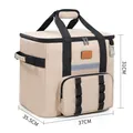 Große beige isolierte Picknicktasche für Camping und Picknick, Größe 37x35.5x31cm - Khaki (TG60)