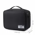 Black travel electronic accessories organizer bag with size markings for cables - Digital Bag / Black