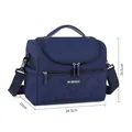 Geïsoleerde marineblauwe lunchtas met schouderriem, afmetingen 24.5x20.5x16cm - Marineblauw