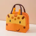 Sac à lunch isotherme girafe orange pour enfants école et pique-nique en plein air - Cerf Sika Orange (Style Dessin Animé)