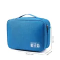 Blue portable electronic accessories storage bag for travel with 24.5x18x10cm size - Digital Bag / Sky Blue