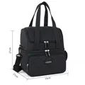 Borsa termica nera a doppio strato con design trapuntato e dimensioni di 25x17x27cm - Doppio Strato Trapuntato / Nero