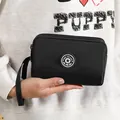 Bolso de mano profesional de nailon negro de tres capas con correa para teléfonos de 7 pulgadas - Estilo Largo / Negro