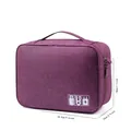Bolsa organizadora de electrónica púrpura para cables y cargadores, 24,5x10x18cm - Bolsa Digital / Púrpura