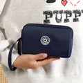 Cartera para móvil de tela azul marino de 3 capas con correa, para dispositivos de 7 pulgadas - Estilo Largo / Azul marino