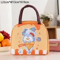 Cute cartoon penguin insulated lunch bag in bright orange for school and office use - Orange Duck (Ice Cream) / Orange