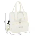 Cremefarbene, doppellagige, isolierte Kühltasche mit Steppmuster und genauen Maßen - Doppellagig Gesteppt / Beige