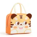 Portable insulated lunch bag with cute tiger cartoon pattern made of orange Oxford cloth - Orange Tiger Woody