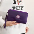 Κομψό μωβ μακρύ πορτοφόλι clutch με μεγάλη χωρητικότητα και λουράκι καρπού - Μωβ