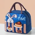 Sac à lunch isotherme dessin animé avec lapin et gâteau pour pique-nique, 23x13x19cm - Gâteau Bleu Marine (Style Dessin Animé)