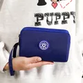 Pochette de téléphone professionnelle en tissu bleu à 3 couches avec dragonne sûre - Style Long / Bleu saphir