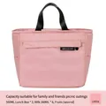 Grote roze geïsoleerde lunchtas voor camping en picknick, draagbaar en handig. - Klein 360 ml / Roze