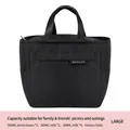 Grote geïsoleerde zwarte koeltas draagbare picknicktas voor familiereizen en lunch - Klein 360 ml / Zwart
