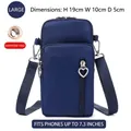 Functional navy blue crossbody phone bag for smartphones up to 7.3 inches in size - L / Navy Blue