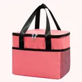 Grote vierkante geïsoleerde picknick lunchtas voor buiten in een zachtroze kleur - TG59 roze