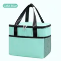 Grote rechthoekige geïsoleerde lunchtas in de kleur meerblauw met stevige draagriemen - TG59 meerblauw
