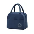 Luxe 600D Oxford stoffen geïsoleerde lunchtas met panda-ontwerp en handvatten in marineblauw - Berenlogo marineblauw 600D