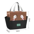 Bolsa de almuerzo térmica de gato con dos bolsillos laterales marrón y negro - Estilo Huella Gato CAT Dibujos Animados / Patchwork Naranja Negro