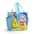 Bolsa térmica grande azul claro con un lindo estampado de pollito astronauta 3D - Estilo Pato Espacial Dibujos Animados / Azul