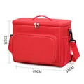 Large red insulated picnic bag dimensions 26x18x22cm with adjustable shoulder strap - Red