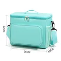 Large insulated mint blue picnic cooler bag with shoulder strap, size 26x18x22cm - Lake Green