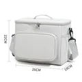 Large gray insulated cooler bag for outdoor picnics with adjustable shoulder strap - Light Gray