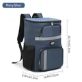 Großer isolierter Rucksack in Marineblau für Picknick und Camping mit Maßangaben - Marineblau