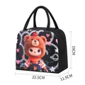 Sac à lunch isotherme dessin animé avec motif d'ours, noir, 22,5x11,5x19cm fourre-tout - Ours de Dessin Animé / Noir