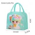 Sac à lunch isotherme dessin animé vert menthe pour enfants, sac portable 22,5 cm - Bébé mignon vert (Style tendance)