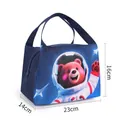 Sac à lunch bleu marine isotherme avec motif imprimé de dessin animé d'ours astronaute - Ours brun de l'espace bleu marine (Style A)
