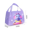 Sac à lunch isotherme violet avec motif d'éléphant de dessin animé pour enfants - Éléphant étoile violet (Style A)