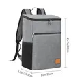 Grey insulated backpack cooler bag for picnic and lunch outdoors, size 40x28x16.5cm - Jianyu Series / 28x16.5x40cm / Gray