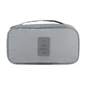 Portable grey travel organizer bag for underwear socks and toiletries with top handle - Version 2 / Gray