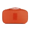 Compact orange travel organizer bag for underwear socks and toiletries with top handle - Version 2 / Orange