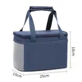 Grande borsa termica portatile per il pranzo blu navy con dimensioni 25x15x18cm - Blu Marino Stile Piccolo / 25x15x18cm