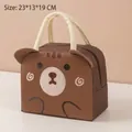 Sac à déjeuner isotherme ours brun de dessin animé pour le travail ou le pique-nique - Ours Brun (Style Dessin Animé)