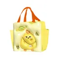 Bolsa de almuerzo aislada amarilla con pollito 3D para estudiantes y oficina - Estilo Pollito 3D / Amarillo