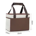 Borsa termica per il pranzo grande capacità marrone e beige, portatile, 25x15x18cm - Caffè Piccolo / 25x15x18cm