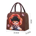 Sac à lunch isotherme marron avec un motif de lion de dessin animé avec casque - Lion de Dessin Animé / Café