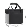 Borsa termica grande nera con tasca laterale in rete e manici robusti 28x21x24cm - Nero Grande