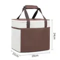 Grande borsa termica per il pranzo marrone e crema, dimensioni 28x21x24cm per ufficio - Caffè Grande