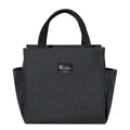 Bolsa térmica grande para almuerzo con dos bolsillos laterales en acabado gris oscuro - Estilo Doble Bolsillo Etiqueta B / Negro