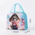 Sac à lunch isotherme avec motif éléphant bleu et doublure en aluminium pour école - Éléphant bleu (Style tendance)